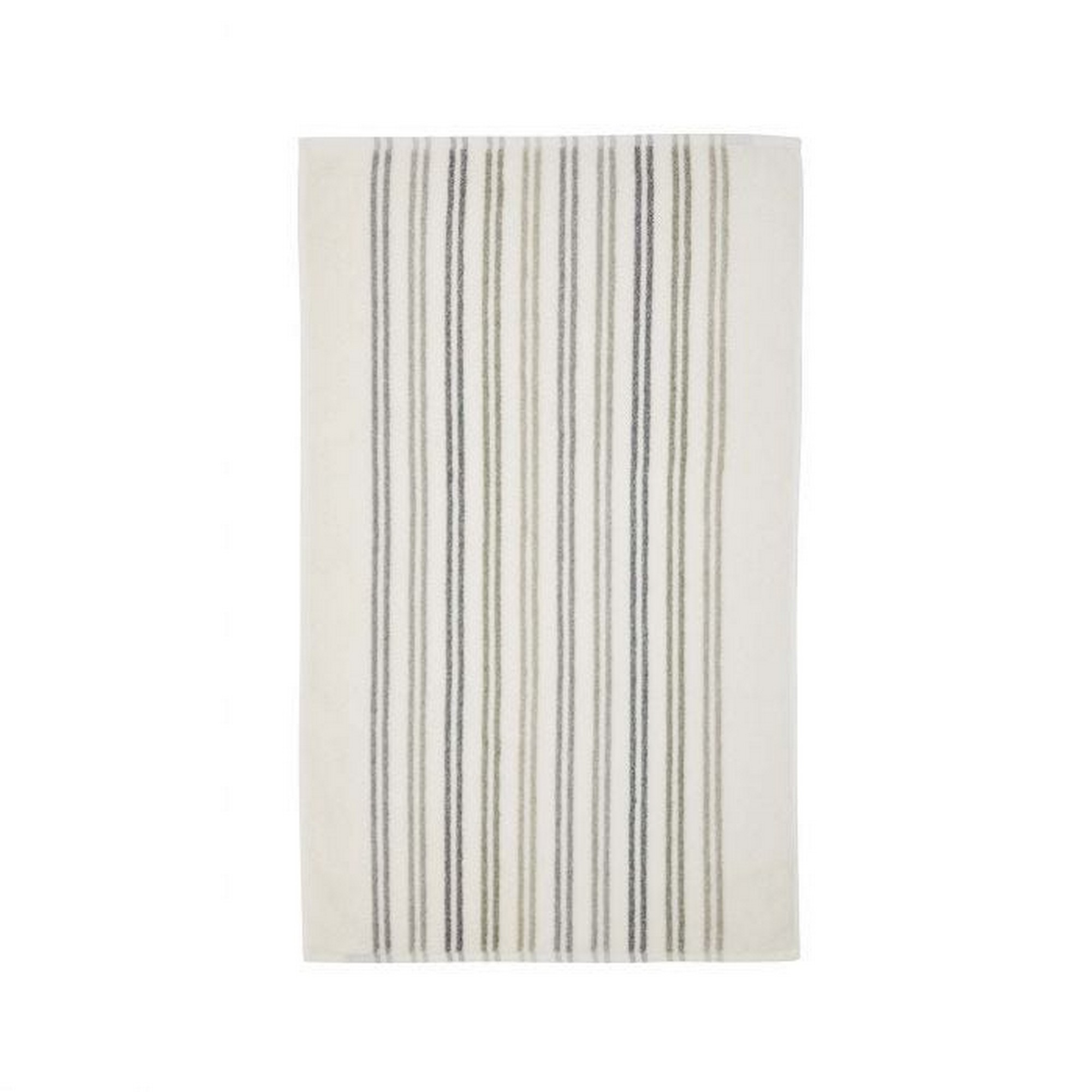 Navah Striped Cotton Bath Mat In Sage Green